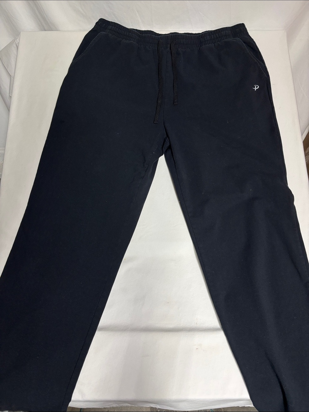 Black Cotton Jersey Drawstring Pants Straight Leg Lounge Casual Unisex